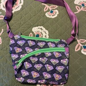 Purple Disney Dopey Crossbody Bag with Green Zippers - 48.6 brand